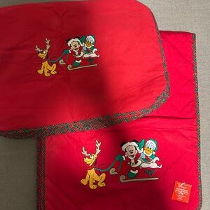 Disney Christmas table runner and 4 placemats.